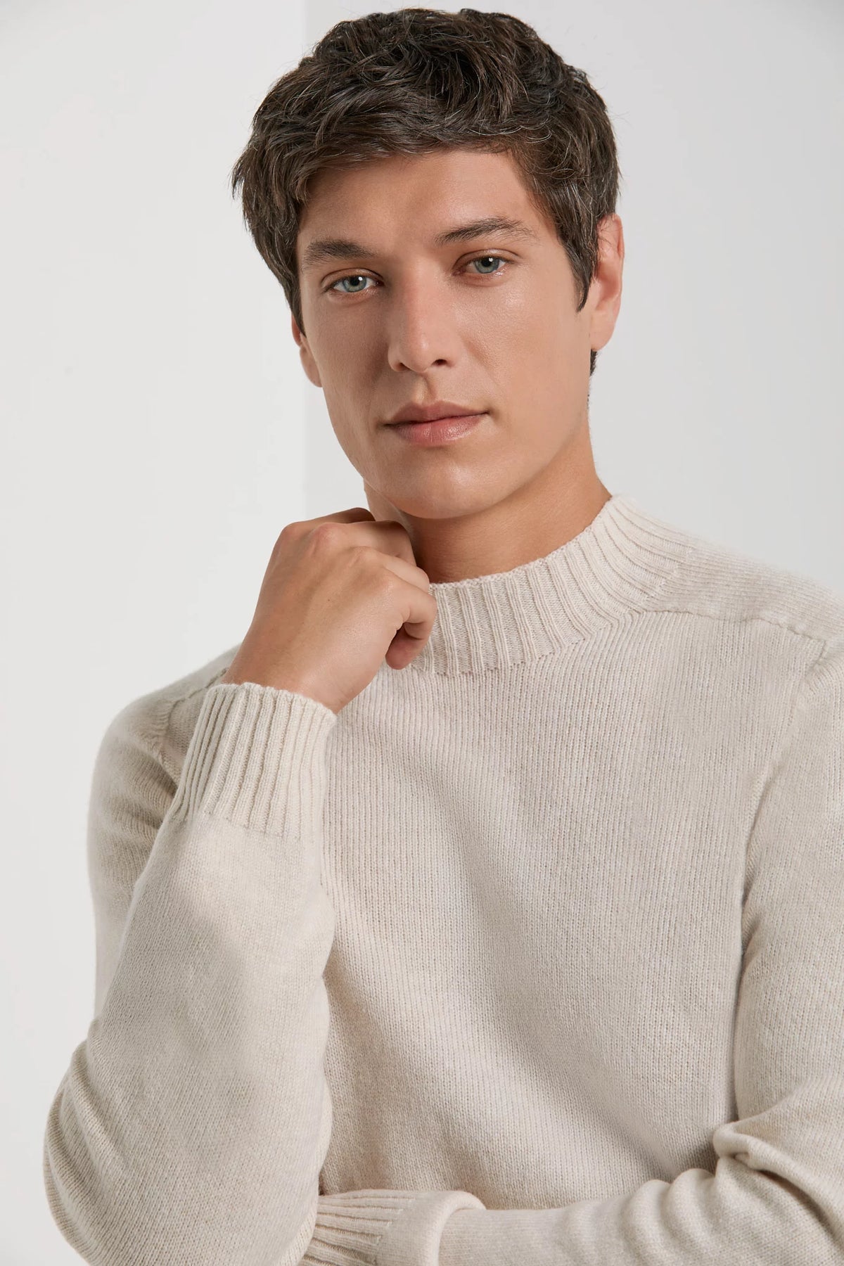 Sand mock neck - Made in Italy