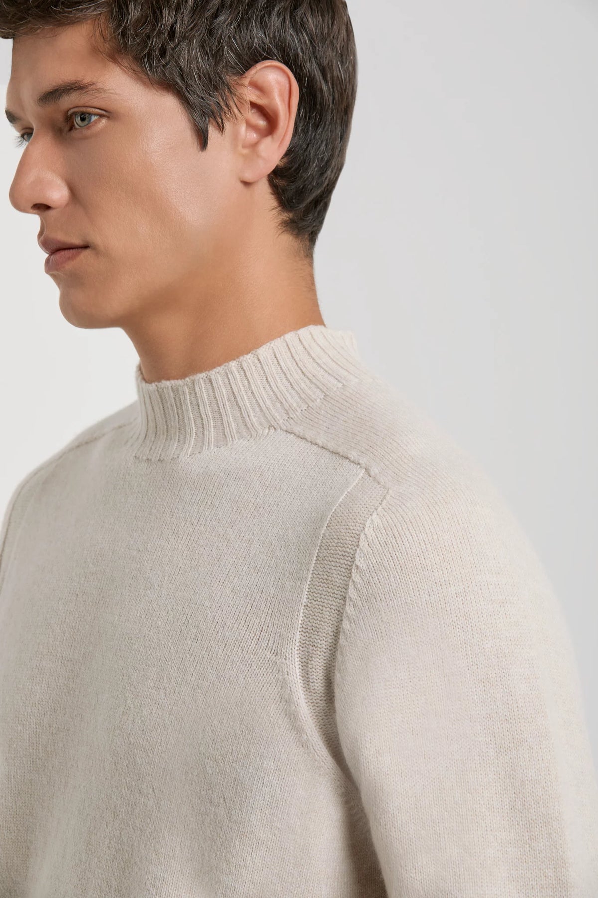 Sand mock neck - Made in Italy
