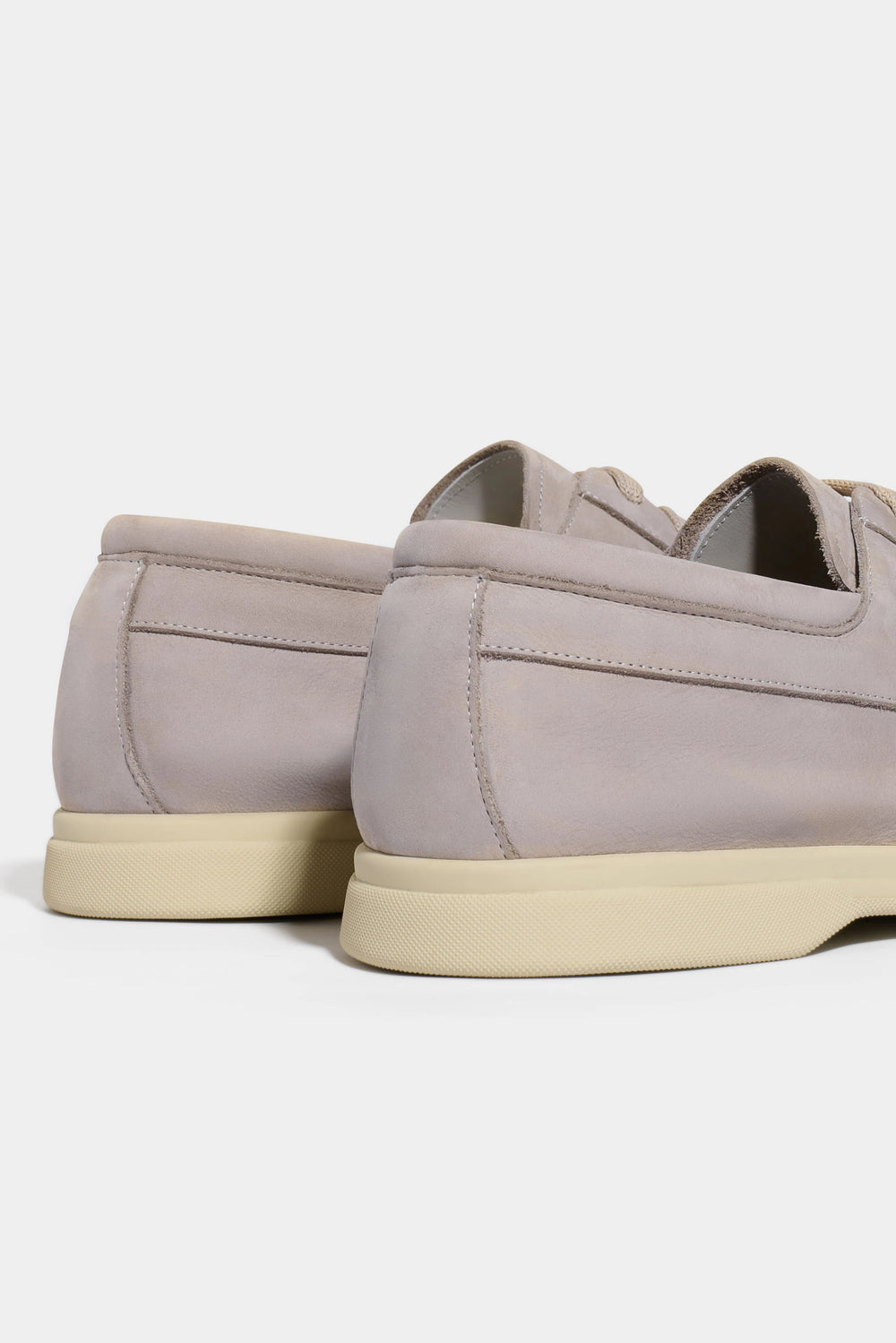 men Pini Parma sand boat loafers made in italy in nabuk leather 