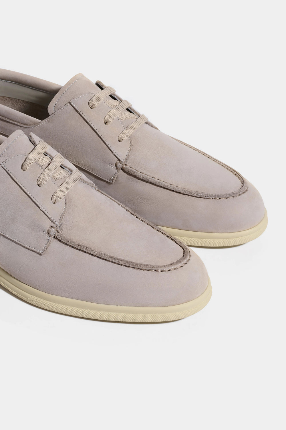 men Pini Parma sand boat loafers made in italy in nabuk leather 