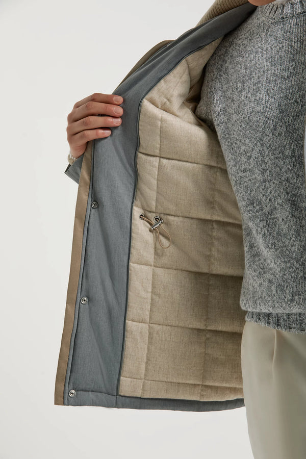 Pini Parma made in Italy men sky grey technical parka outwear