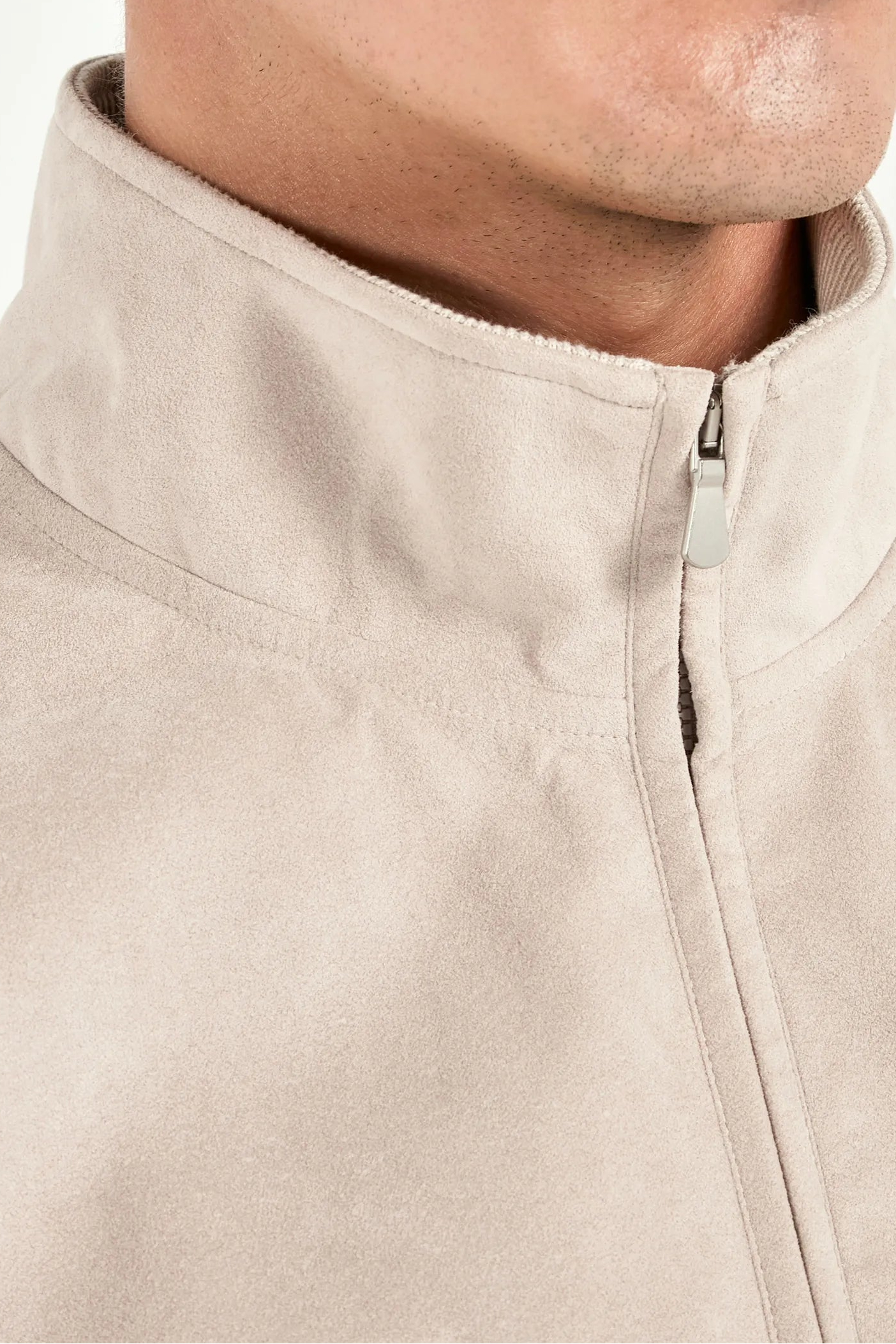 Men Pini Parma beige vest made in italy in alcantara 