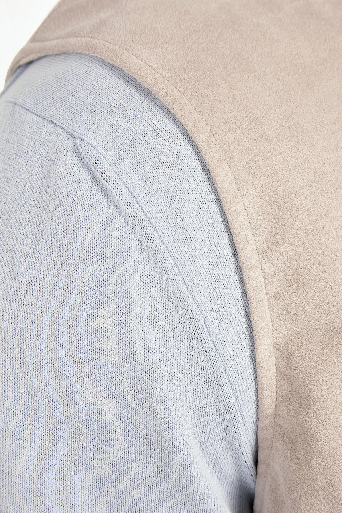 Men Pini Parma beige vest made in italy in alcantara 