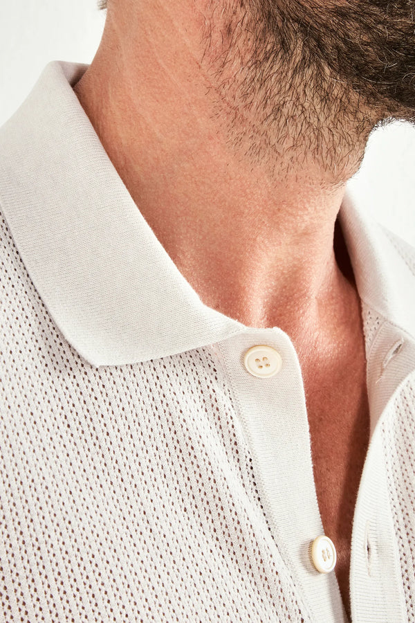 Men Pini Parma stone polo cardigan, knitwear, made in italy in cotton 