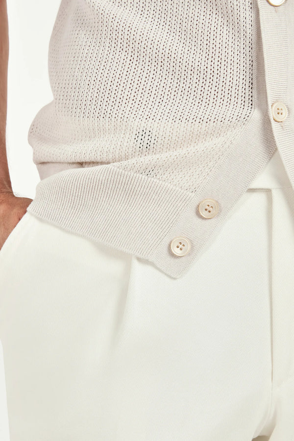 Men Pini Parma stone polo cardigan, knitwear, made in italy in cotton 