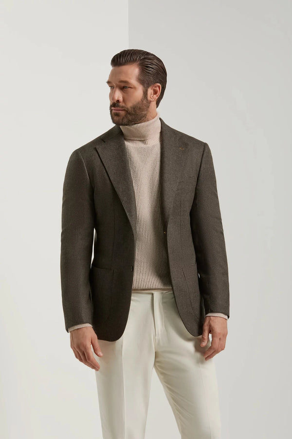 Veste en flanelle marron - Made in Italy