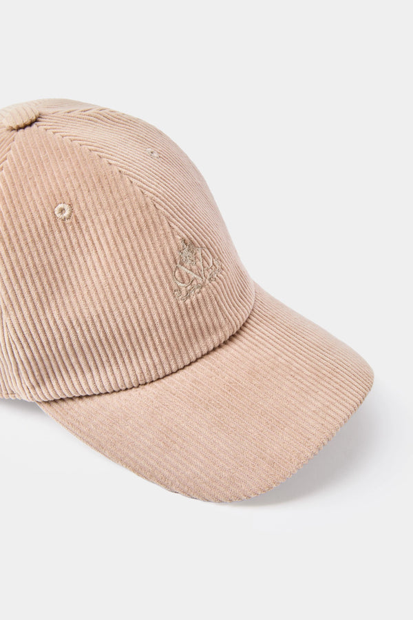 Pini Parma Made in Italy men taupe corduroy baseball cap