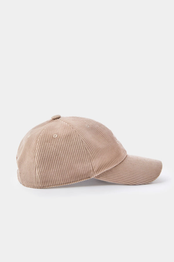 Pini Parma Made in Italy men taupe corduroy baseball cap