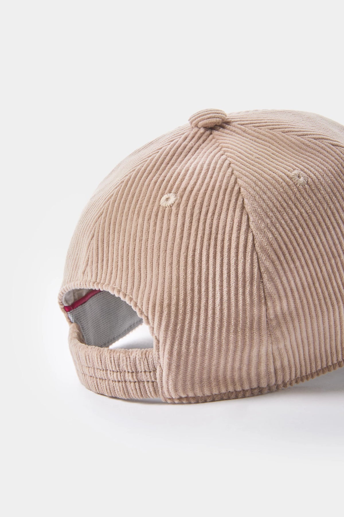 Pini Parma Made in Italy men taupe corduroy baseball cap