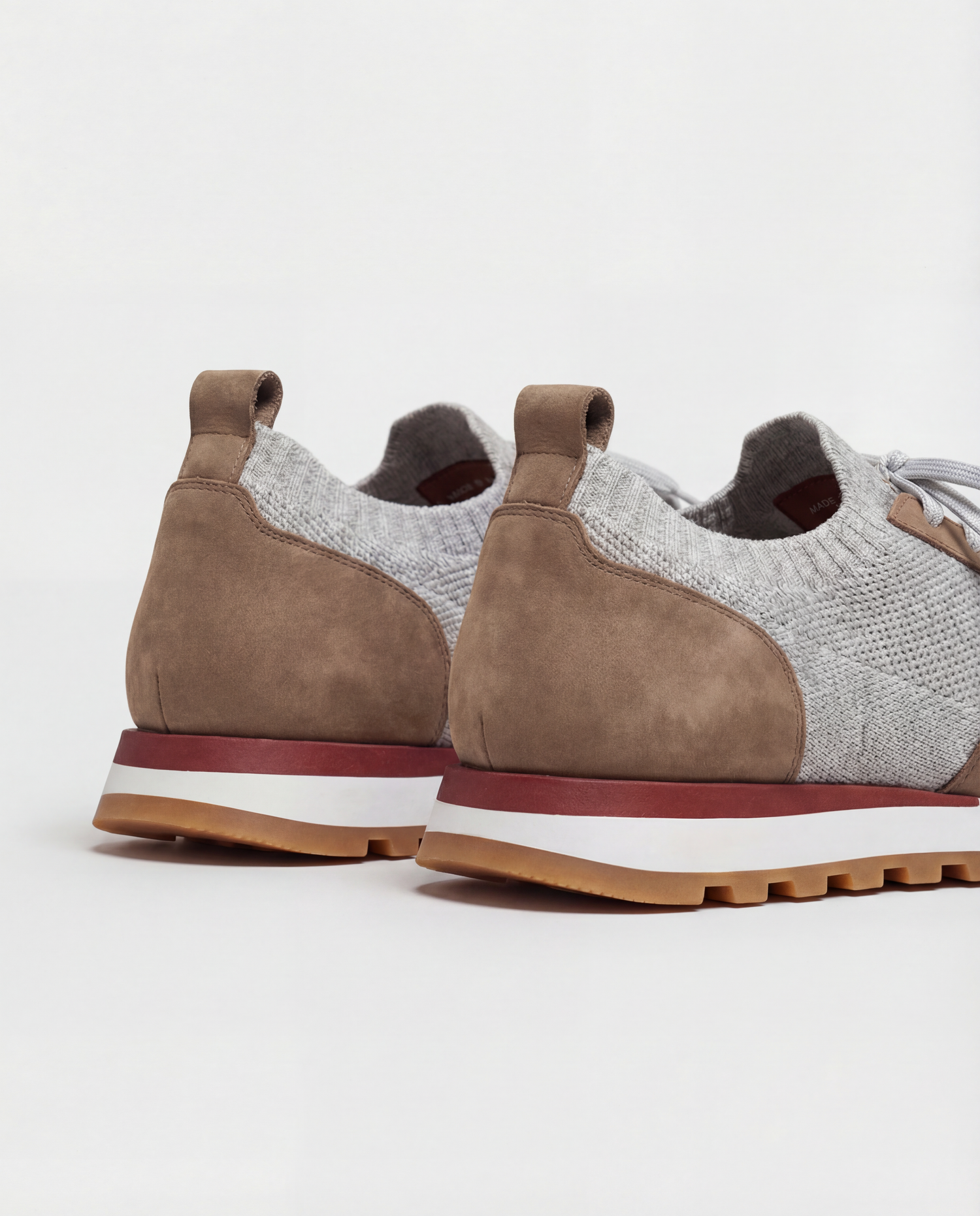 men Pini Parma taupe and grey sneakers made in italy in leather 