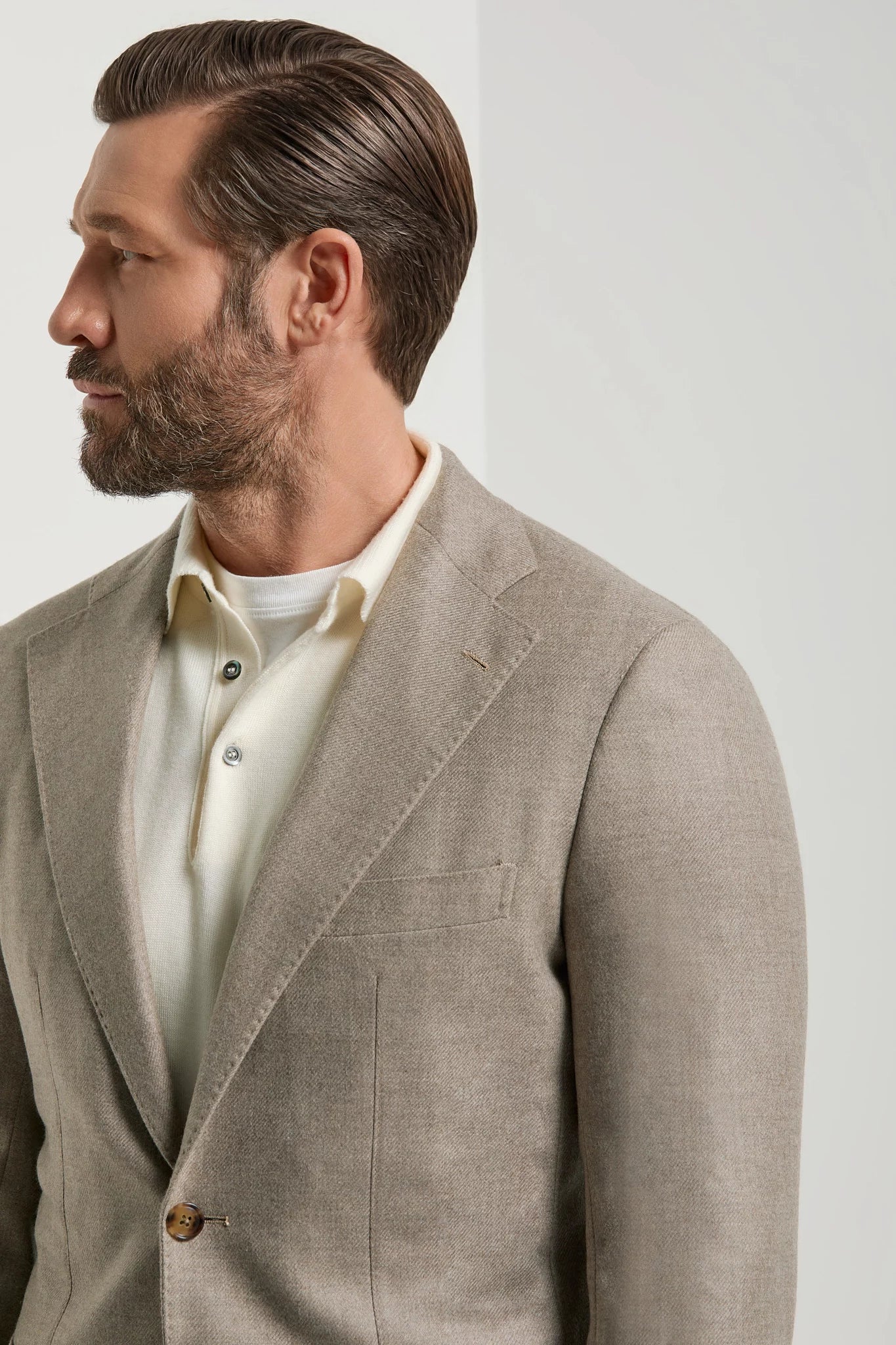 Giacca tortora in lana e cashmere - Made in Italy