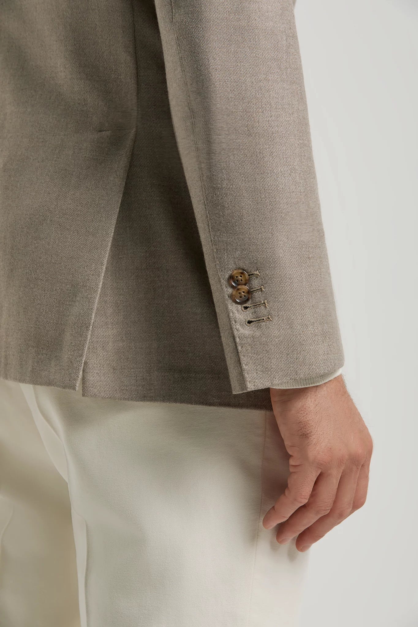Giacca tortora in lana e cashmere - Made in Italy