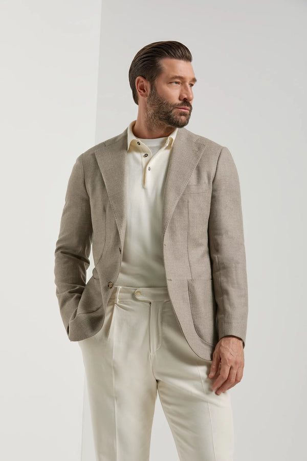 Giacca tortora in lana e cashmere - Made in Italy