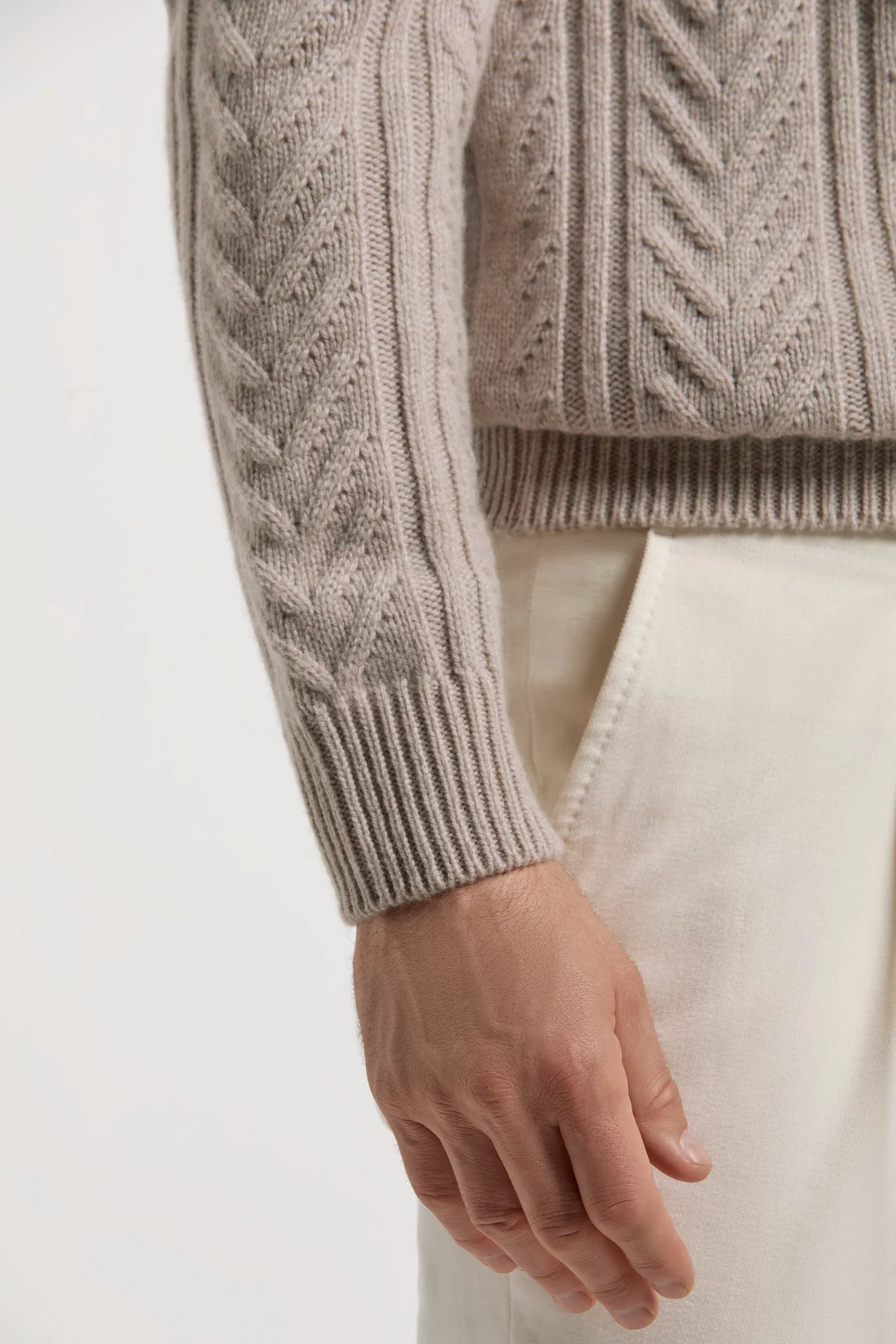 Pini Parma made in Italy men taupe jaquard half zip sweater