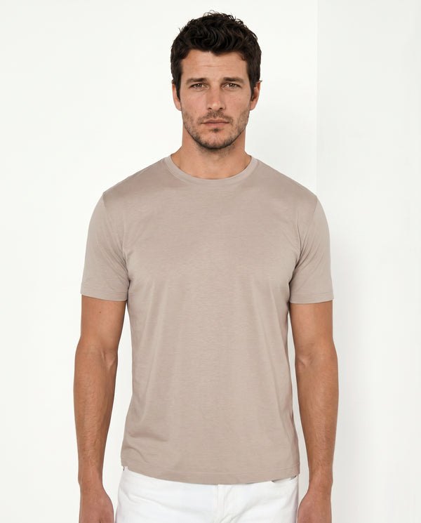 Pini Parma Men Italy taupe jersey t-shirt casual