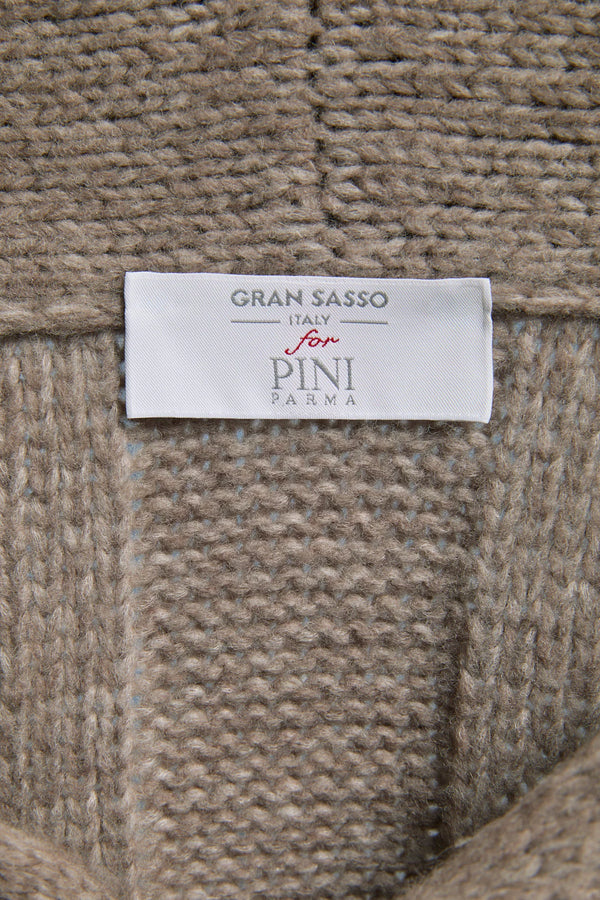 Pini Parma Made in italy men taupe knitted cardigan winter fall
