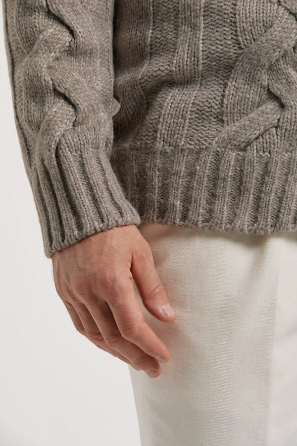 Pini Parma Made in italy men taupe knitted cardigan winter fall