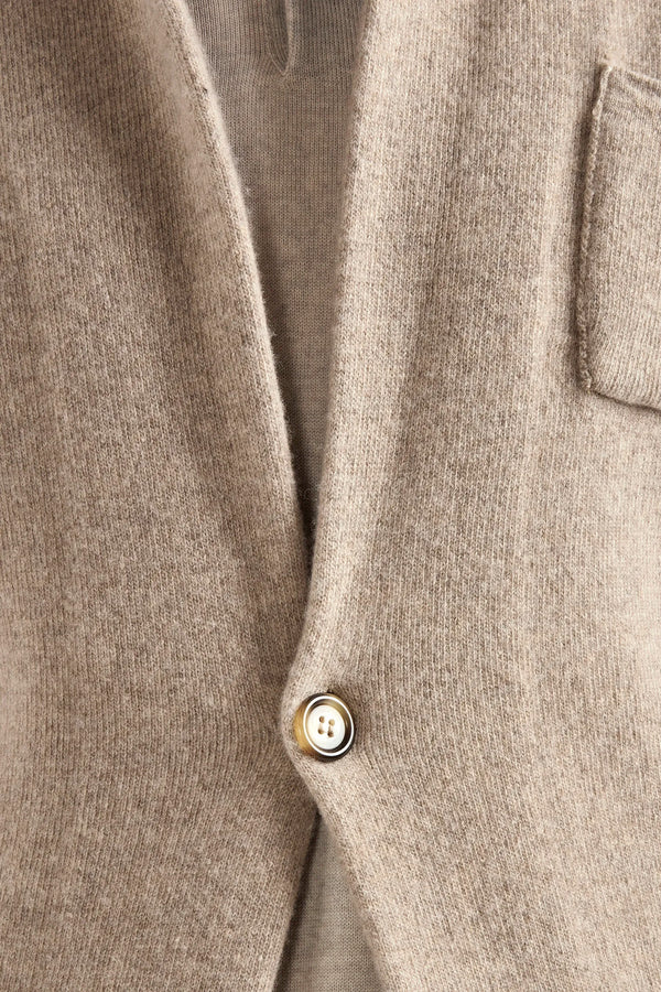 taupe knitted jacket, men's knitted jacket, italian wool cashmere jacket, taupe knit jacket, luxury men's jacket, elegant men's knitwear, refined knitted jacket, tailored taupe jacket, premium italian jacket, sophisticated men's knitwear, timeless italian jacket, upscale men's jacket, classic taupe knitwear, italian craftsmanship jacket, premium men's cashmere jacket, refined italian knit jacket