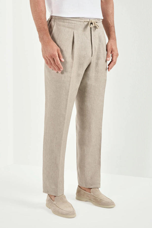 taupe linen trousers, men's taupe trousers, italian linen pants, taupe alassio trousers, luxury men's trousers, elegant men's pants, refined linen trousers, tailored taupe trousers, premium italian trousers, sophisticated men's summer pants, timeless italian trousers, upscale men's trousers, classic taupe linen pants, italian craftsmanship trousers, premium men's linen trousers, refined italian alassio trousers