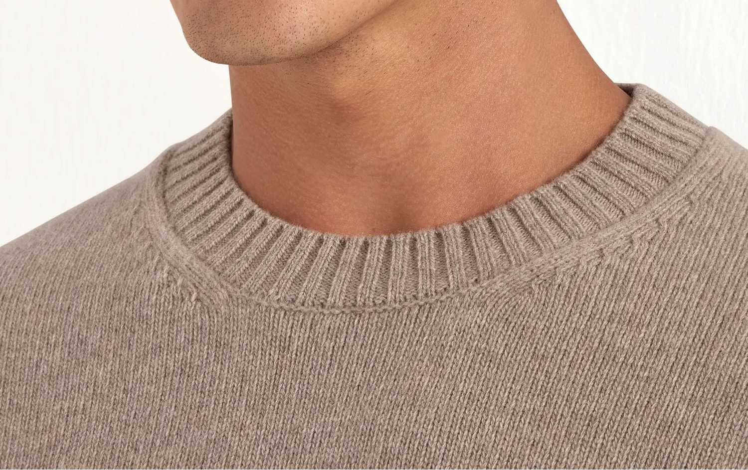 Pini Parma Men made in italy taupe merino wool crewneck