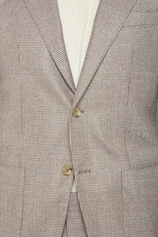 Taupe Prince of Wales suit - Made in Italy