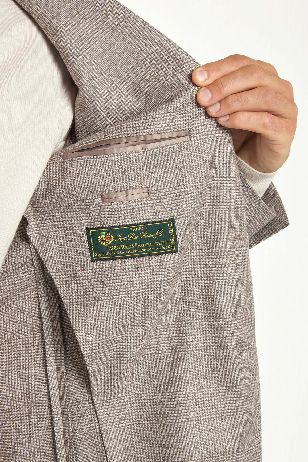 Taupe Prince of Wales suit - Made in Italy