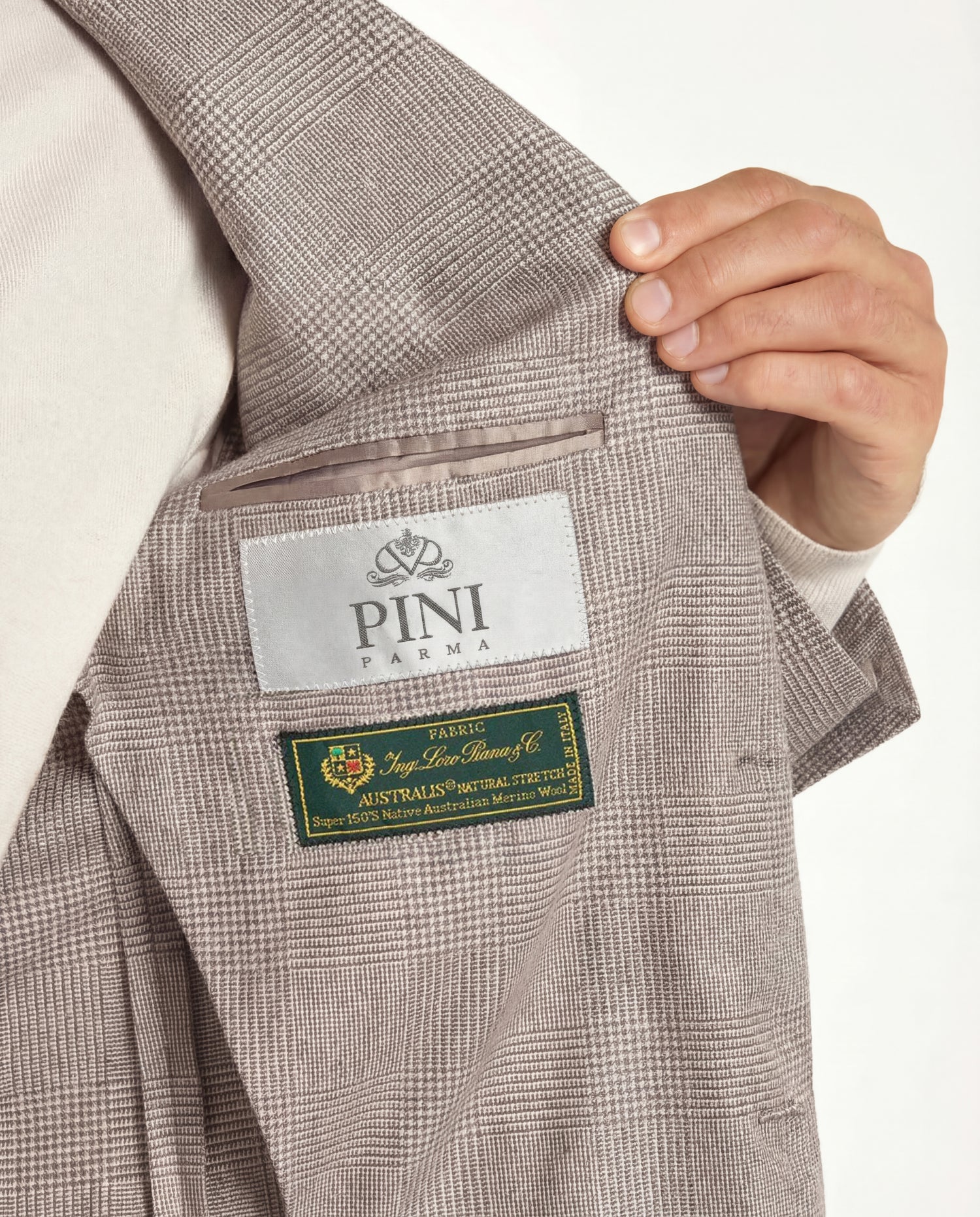Taupe Prince of Wales suit - Made in Italy
