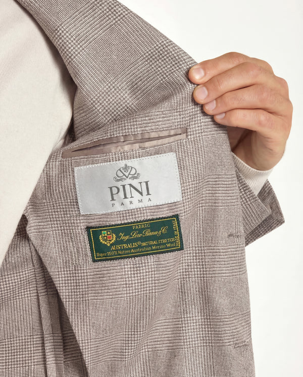 Taupe Prince of Wales suit - Made in Italy