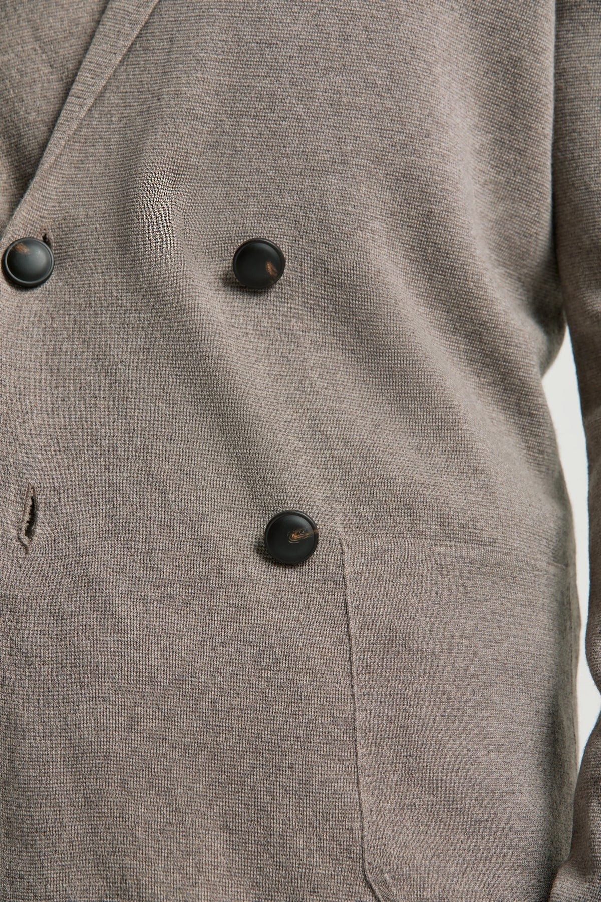Giacca doppiopetto tortora in maglia - Made in Italy