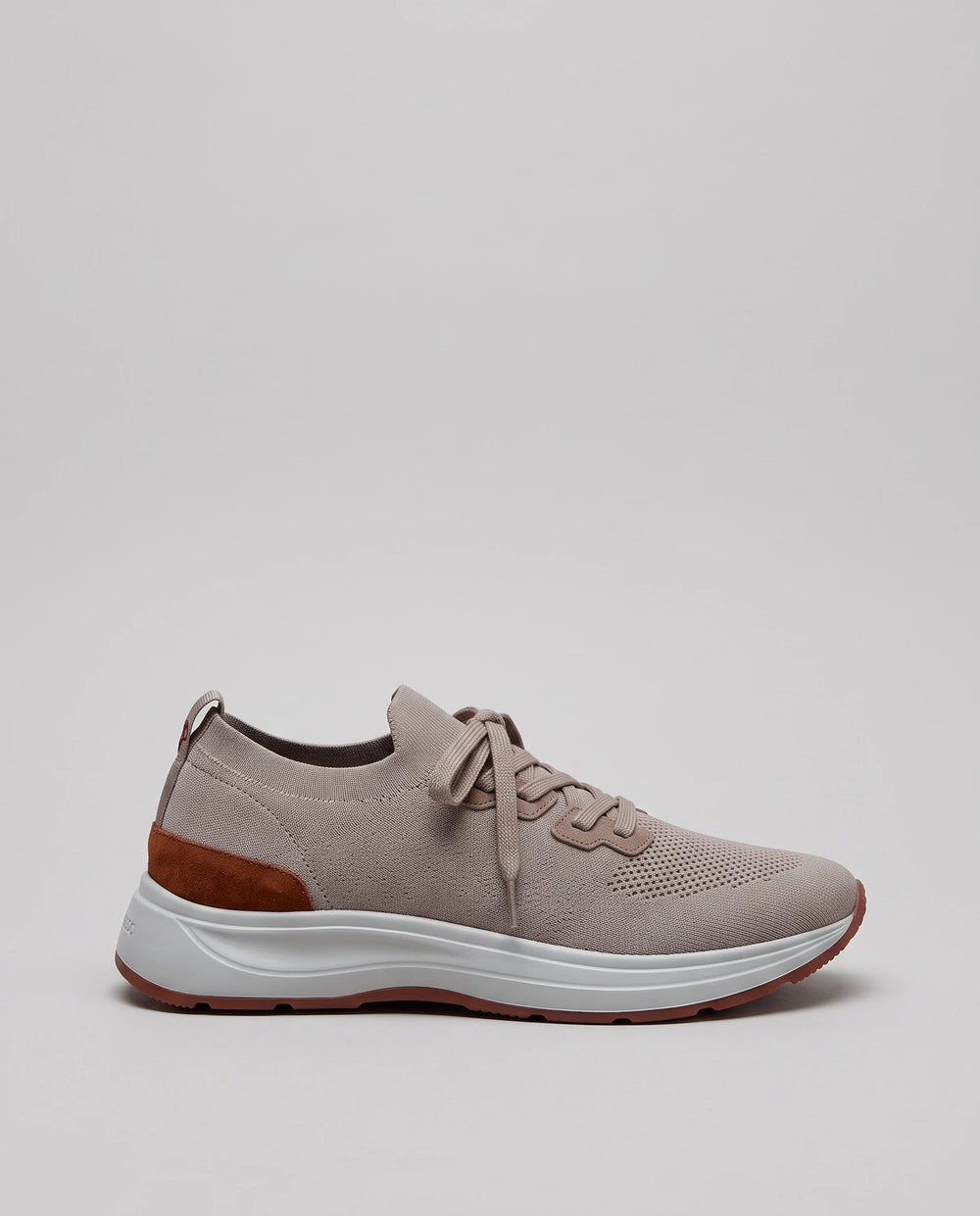 Taupe knitted sneakers - Made In Italy