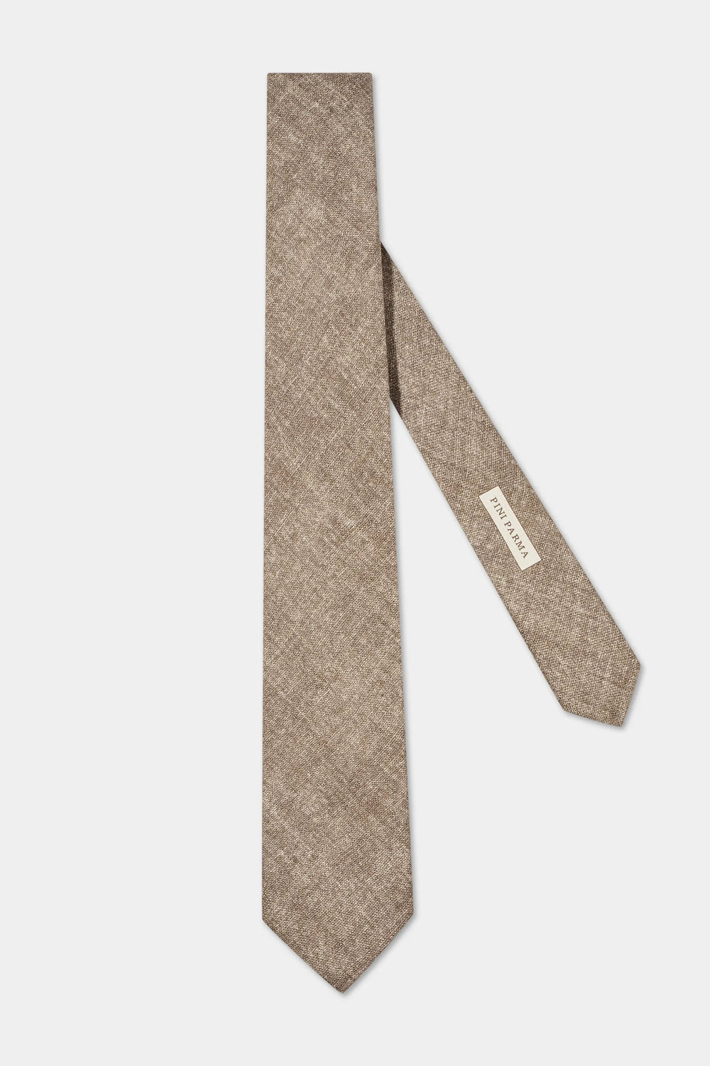 Beige patterned tie on a white background