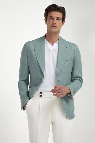 emerald green embroidered dress Miss Circle Women's Delia Pistachio Green Blazer Dress with Pleated Detail