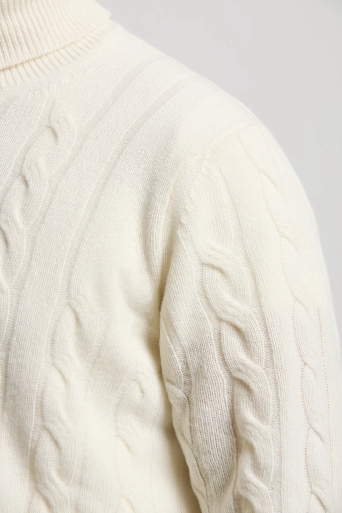 Pini Parma made in Italy men white cable knit turtleneck sweater 