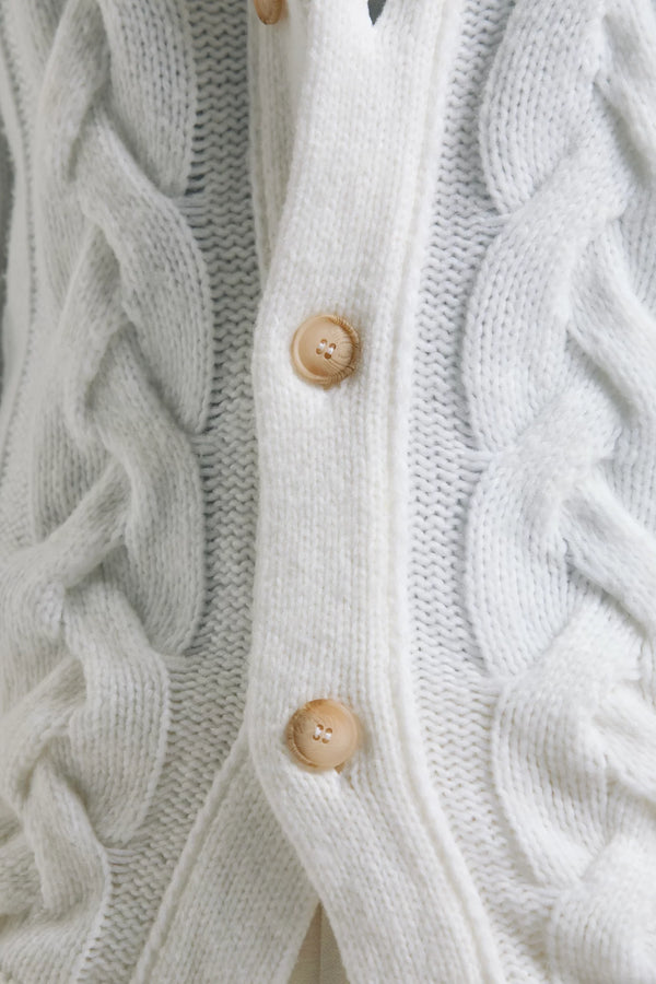 Cardigan bianco in maglia - Made in Italy