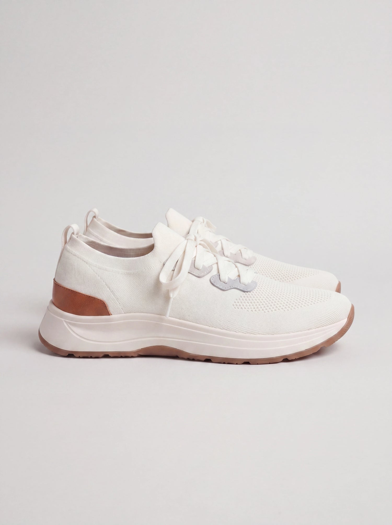 Men Pini Parma white knitted sneakers made in Italy by Gran Sasso