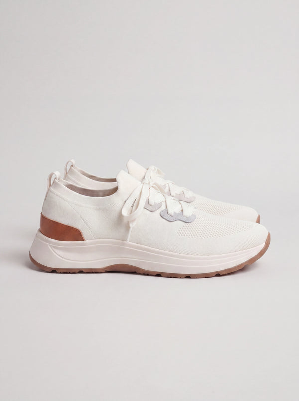Men Pini Parma white knitted sneakers made in Italy by Gran Sasso