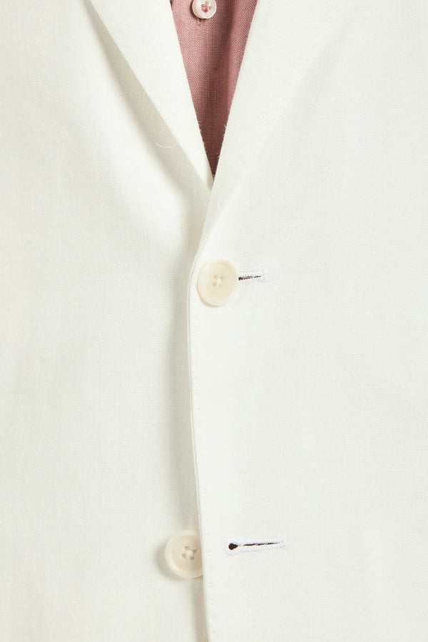 Men Pini Parma single breasted white blazer made in italy in linen 