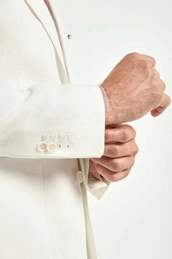 Men Pini Parma single breasted white blazer made in italy in linen 