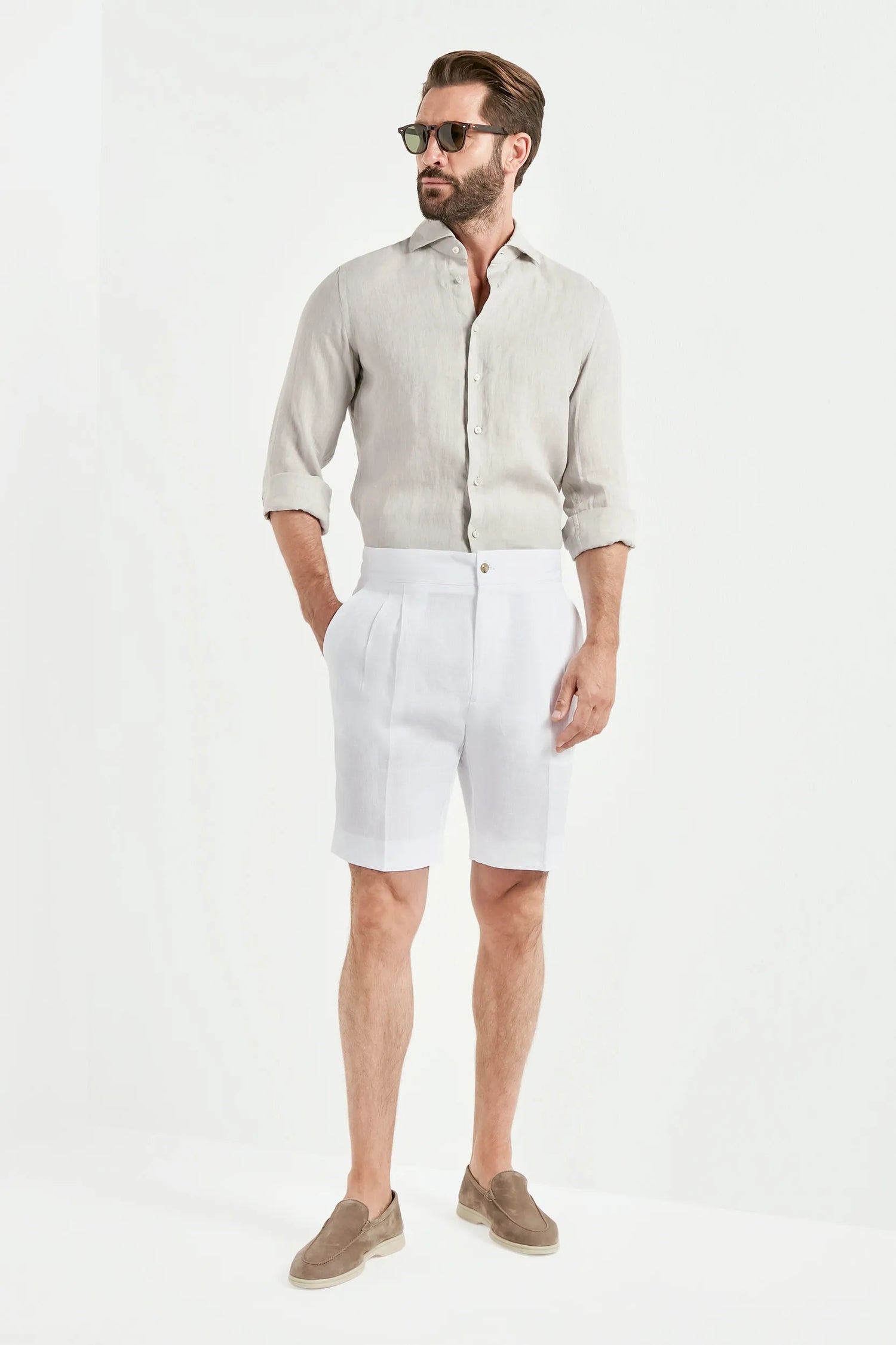 White linen relaxed shorts White linen relaxed shorts