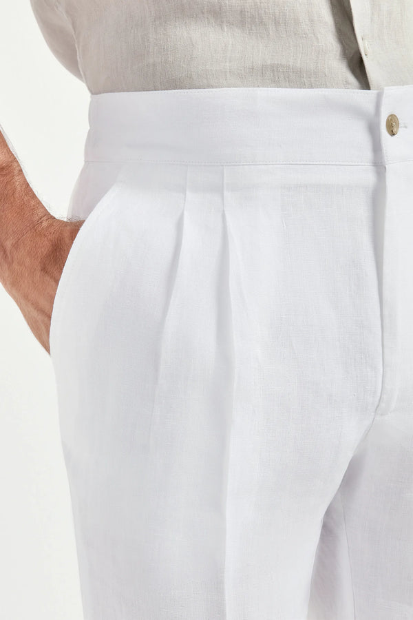 Men Pini Parma white relaxed shorts made in italy in linen