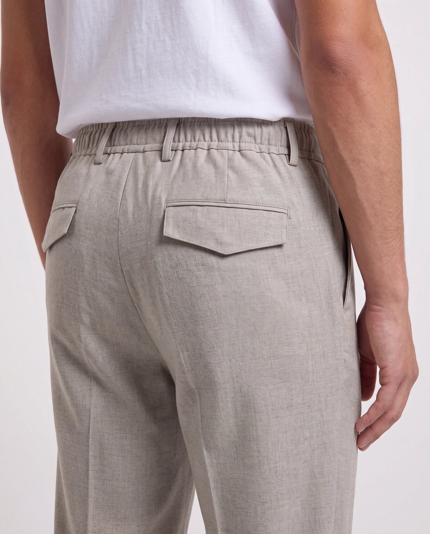 Beige flannel Como trousers - Made in Italy