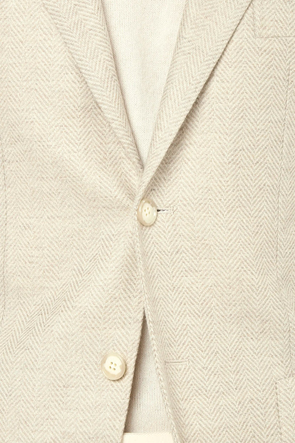 Beige herringbone jacket - Made in Italy