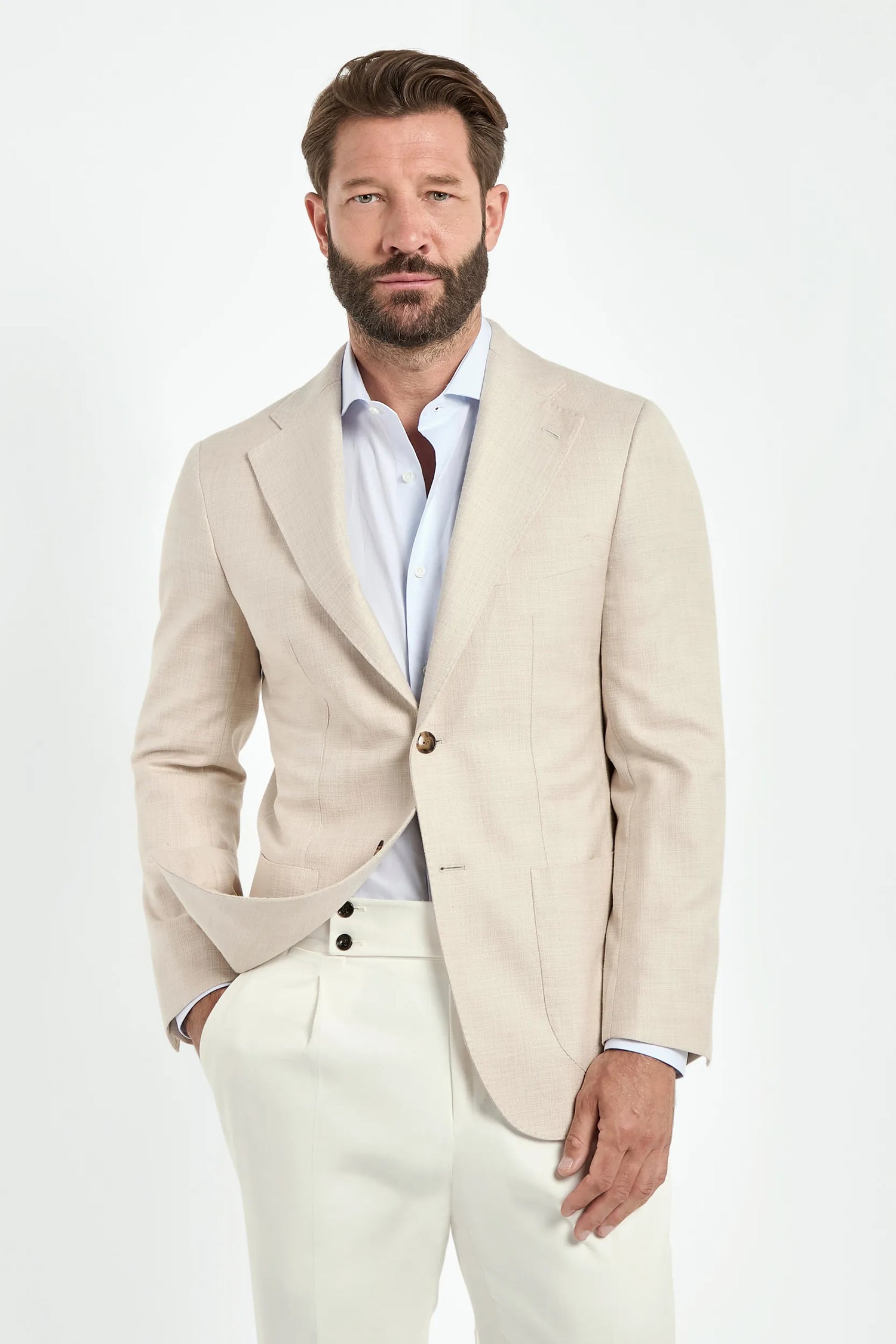 beige cotton silk jacket, men's beige jacket, italian cotton silk blazer, beige summer jacket, luxury men's jacket, elegant men's blazer, refined cotton silk jacket, tailored beige jacket, premium italian jacket, sophisticated men's blazer, timeless italian jacket, upscale men's outerwear, classic beige blazer, italian craftsmanship jacket, premium men's cotton silk jacket, refined italian blazer