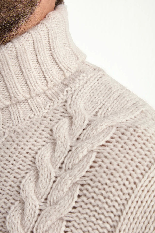 beige jacquard turtleneck sweater, beige patterned turtleneck, jacquard knitwear, italian style, made in italy, wool & cashmere turtleneck, luxury knitwear, textured turtleneck sweater, premium italian knit, elegant winter layering, refined menswear turtleneck, fall/winter essentials, heritage jacquard pattern, soft wool cashmere blend, sophisticated turtleneck knit, breathable winter sweater, fine wool cashmere sweater, italian craftsmanship knitwear, classic patterned turtleneck, timeless italian sweater