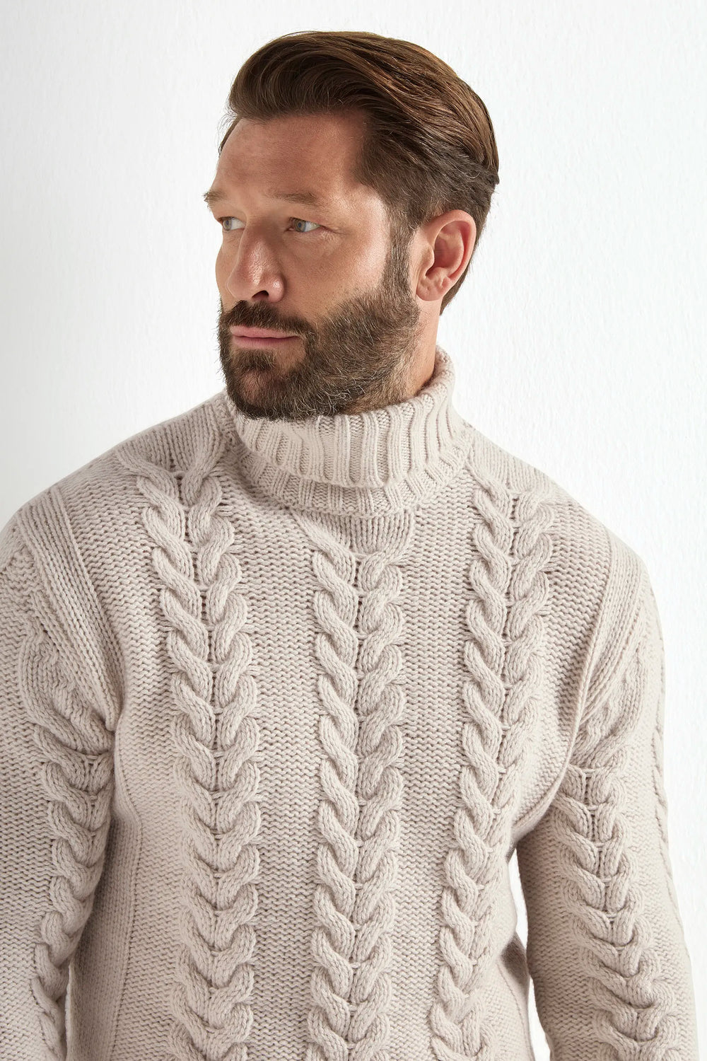 beige jacquard turtleneck sweater, beige patterned turtleneck, jacquard knitwear, italian style, made in italy, wool & cashmere turtleneck, luxury knitwear, textured turtleneck sweater, premium italian knit, elegant winter layering, refined menswear turtleneck, fall/winter essentials, heritage jacquard pattern, soft wool cashmere blend, sophisticated turtleneck knit, breathable winter sweater, fine wool cashmere sweater, italian craftsmanship knitwear, classic patterned turtleneck, timeless italian sweater
