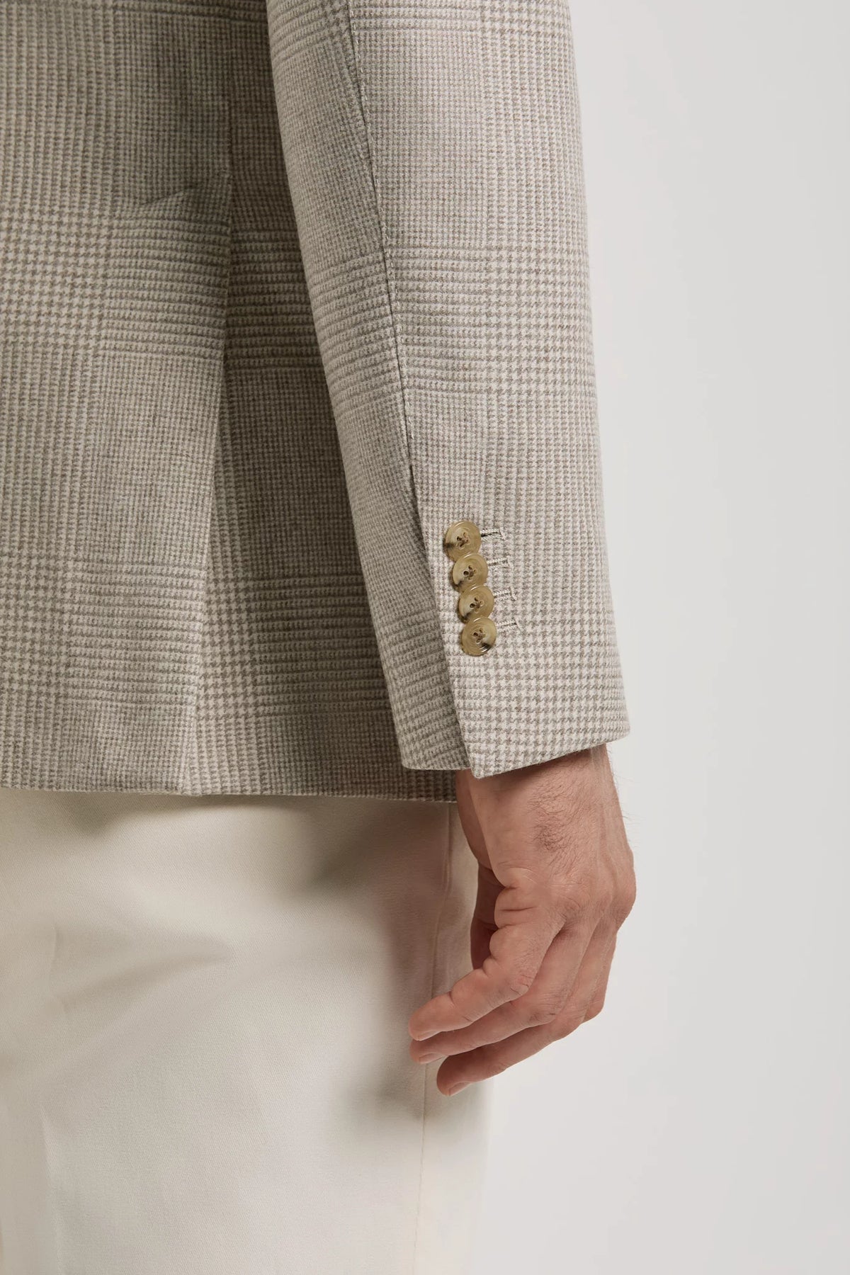 Beige Prince of Wales jacket - Made in Italy