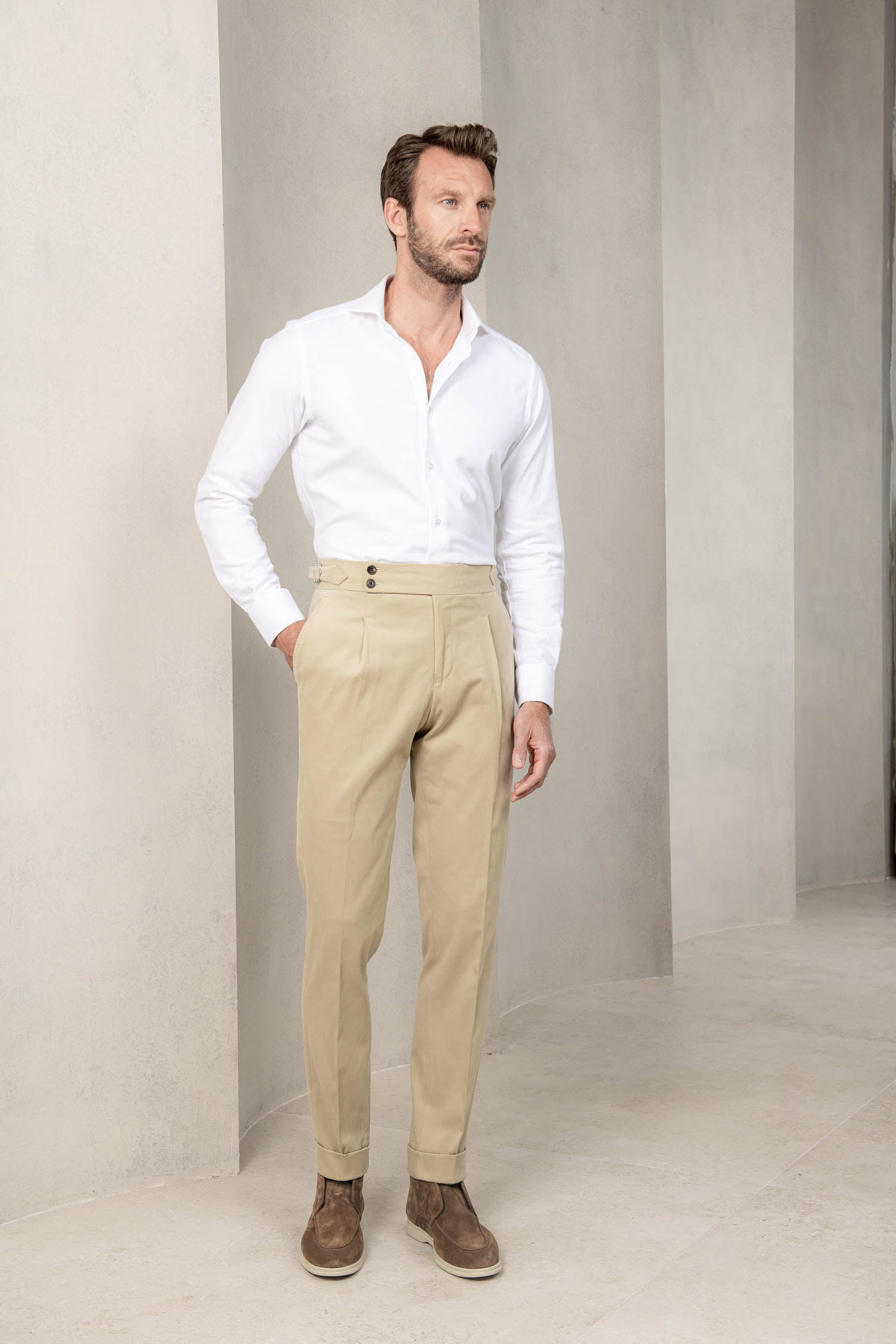 Beige cotton trousers Soragna Capsule Collection - Made in Italy