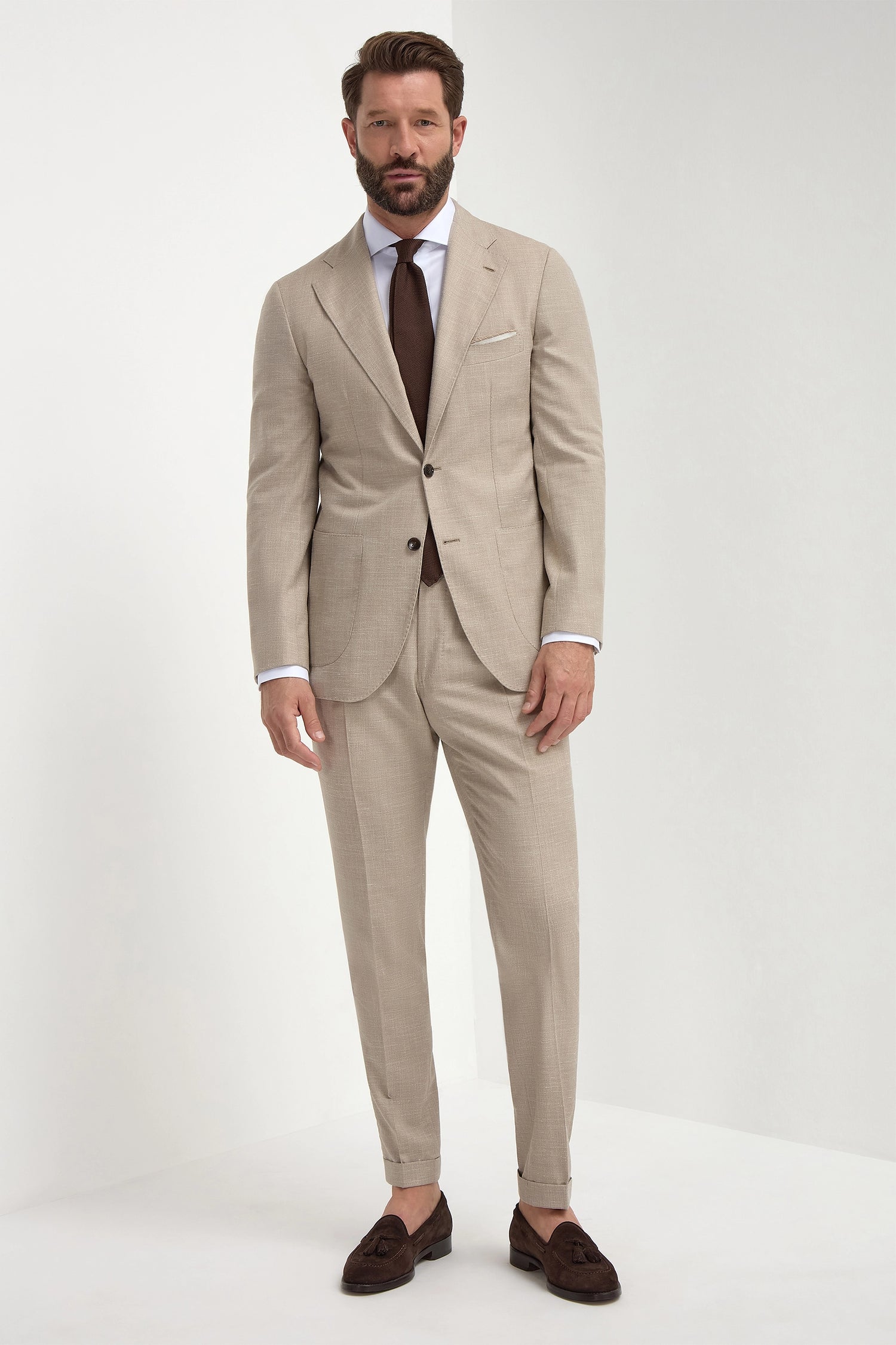 beige mens dress pants Men's Slim-Fit Stretch Timeless beige suit pants with an option of a slim or classic fit Men's Beige Dress Pants &