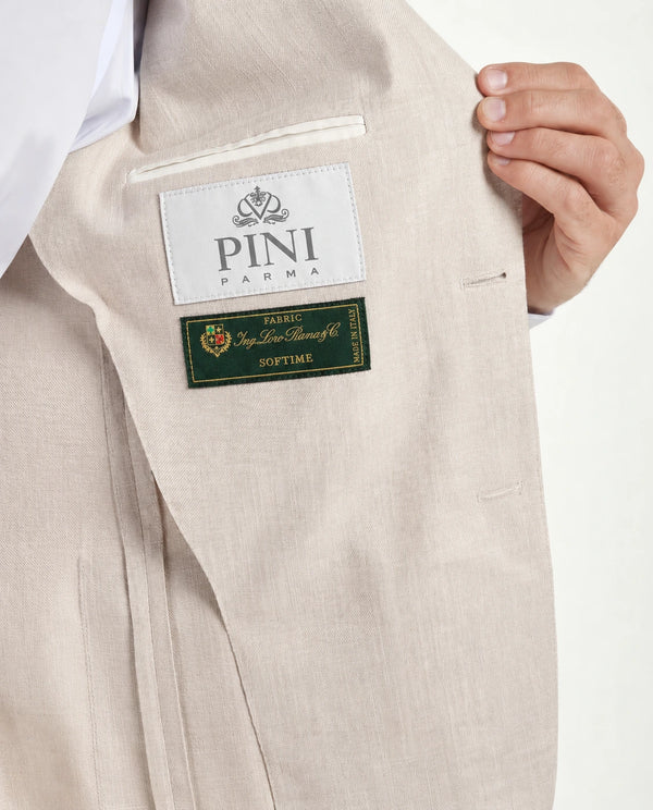 Beige jacket in cotton and silk - Made in Italy