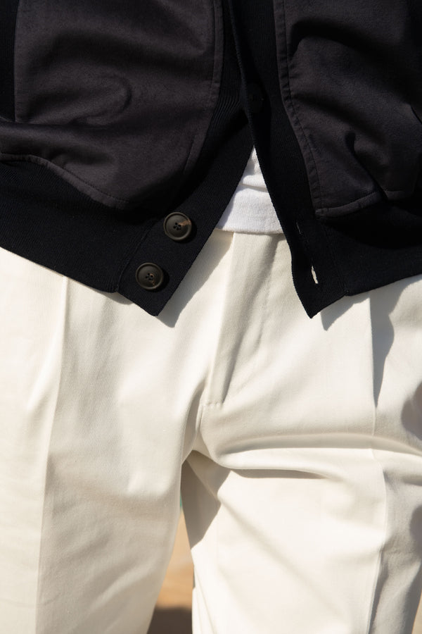 Polo en alcantara bleu - Made in Italy